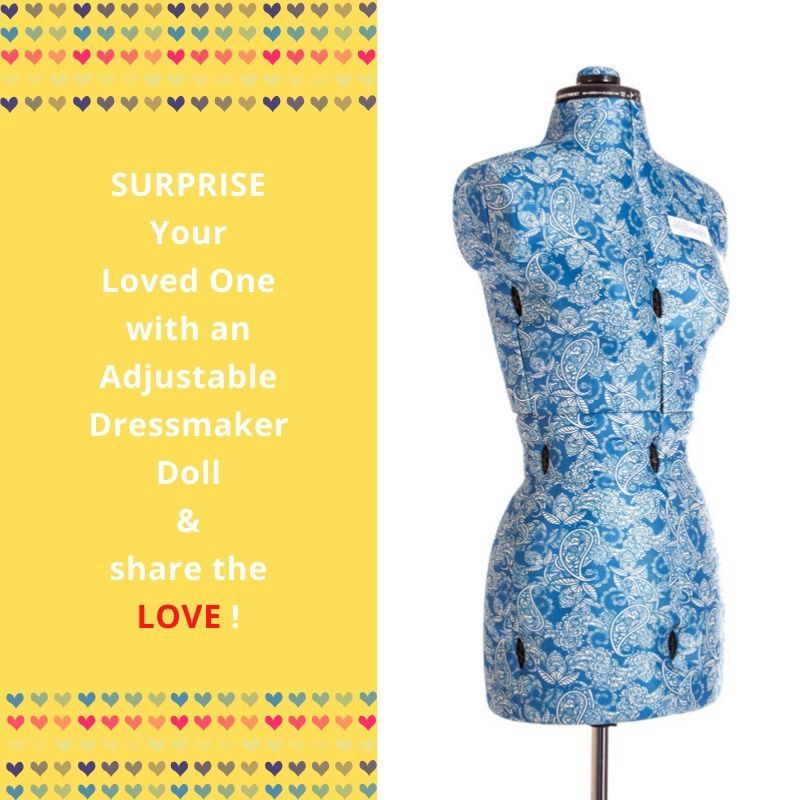 Dressmaker Doll / Sewing  Mannequin / Tailors Dummy - My Double Floral - Small Adjustable Mannequin