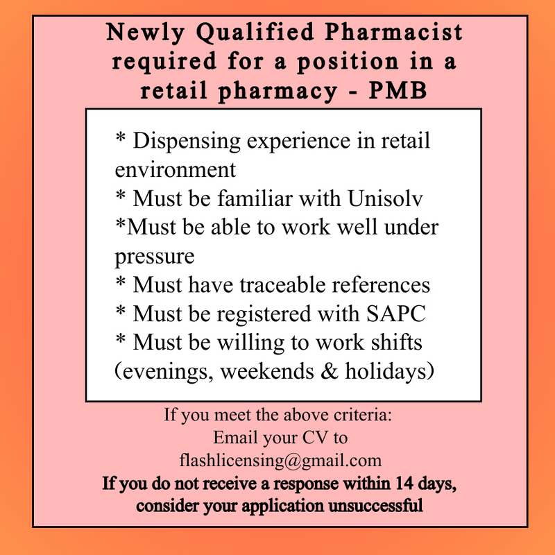 Newly Qualified Pharmacist