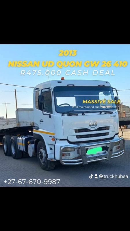Affordable and ready for work-2013 - NISSAN UD QUON GW 26 410 Double Axle Truck for sale