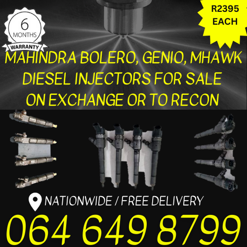 MAHINDRA GENIO DIESEL INJECTORS FOR SALE ON EXCHANGE OR TO RECON