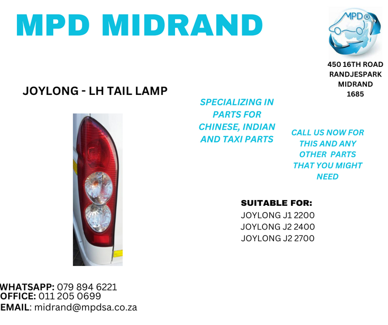 Joylong - LH Tail Lamp