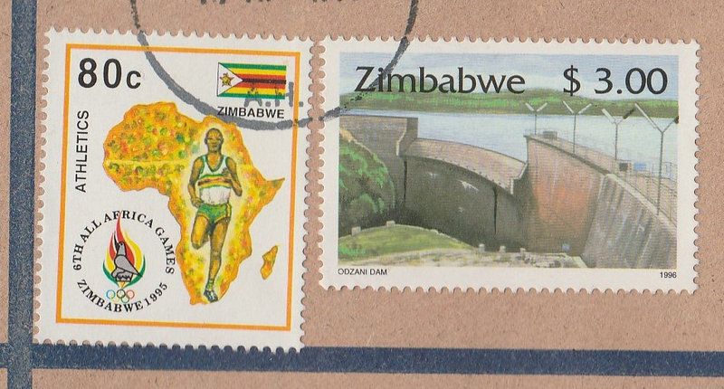 Zimbabwe 1995 - 80c and 1996 - $3.00 Stamps on a Philatelic Bureau 1996 Envelope