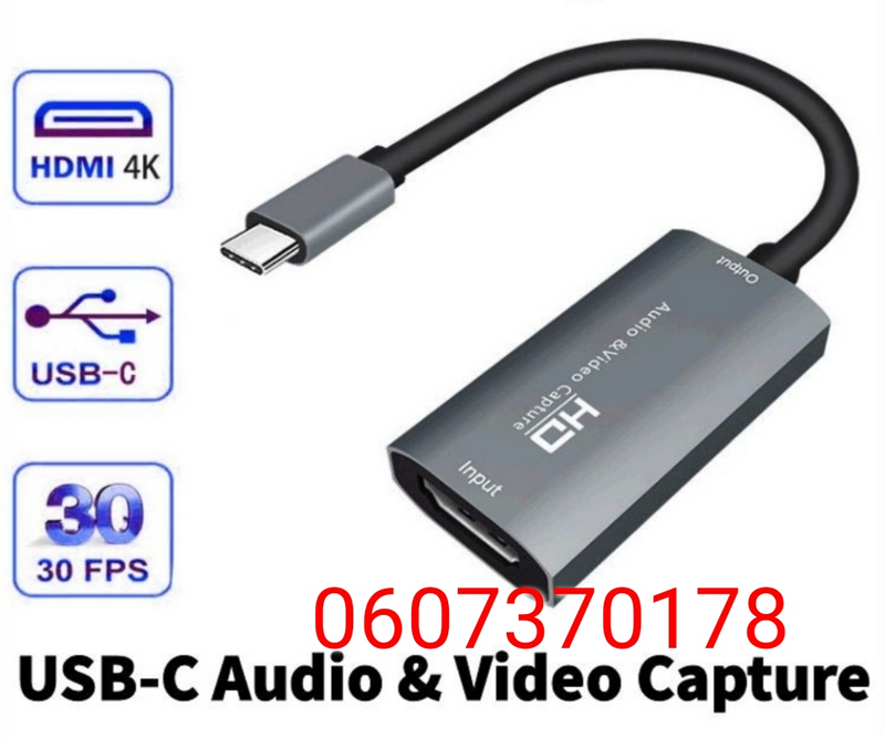 Video Capture Device for Recording &amp; Live Streaming (HDMI to Type-C)