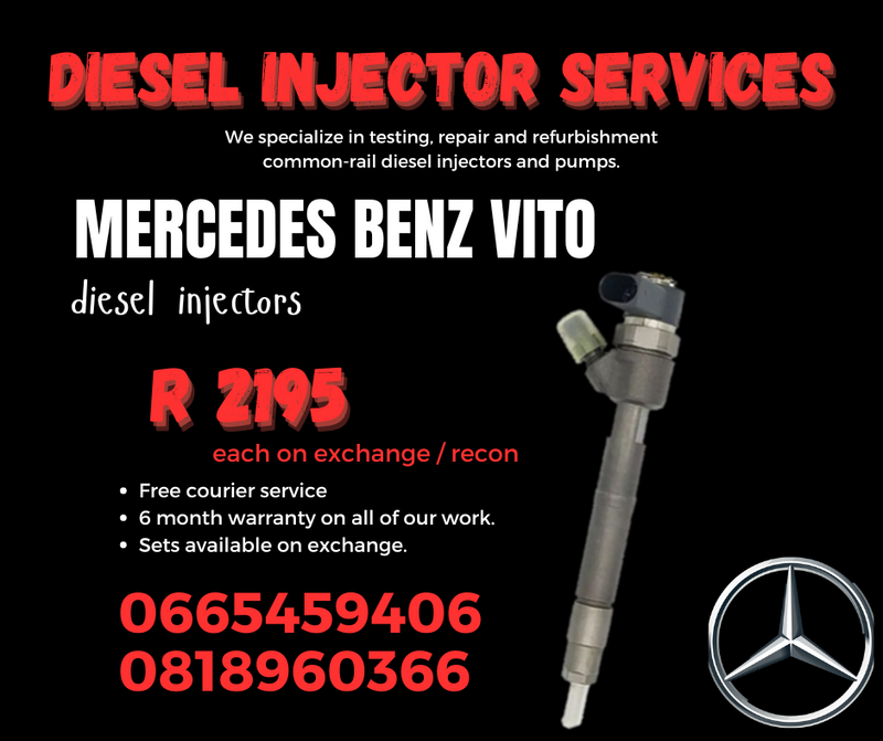 MERCEDES BENZ VITO DIESEL INJECTORS WITH WARRANTY