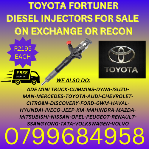 TOYOTA FORTUNER DIESEL INJECTORS/ 6 MONTHS WARRANTY