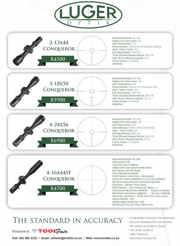 Luger Optik Conqueror rifle scopes for hunting rifles