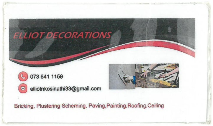 Bricking, Plumbing, Scheming, Paving, Painting, Roofing, Ceilling