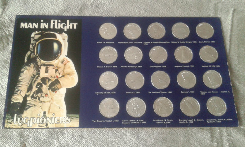 Coins: Man in flight series -collectable coin  board