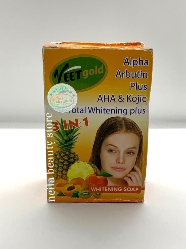 Veetgold Alpha arbutin plus AHA &amp;kojic total whitening soap