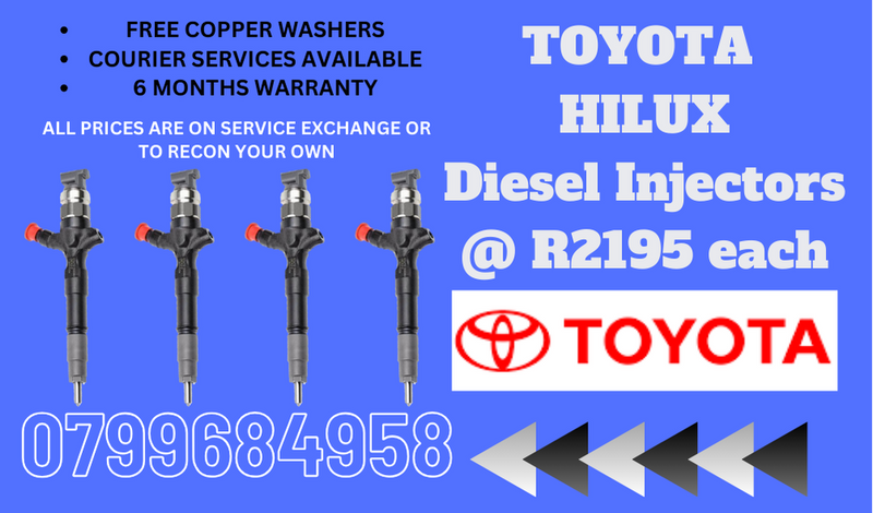 TOYOTA HILUX DIESEL INJECTORS/ WE RECON AND SELL ON EXCHANGE