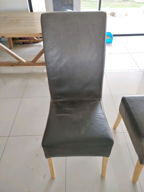 Dining chairs x 2 available / Leather feel