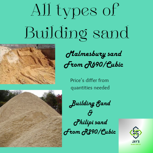 All types of building sand available we Deliver all areas of CAPE Town