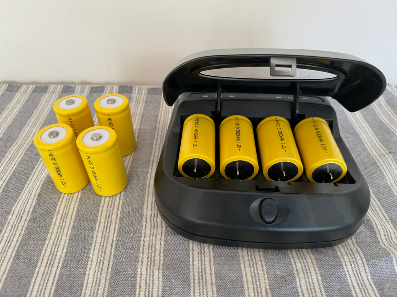 Rechargeable D Type NI-CD 5000mAh 1.2V Batteries &amp; Charging Unit