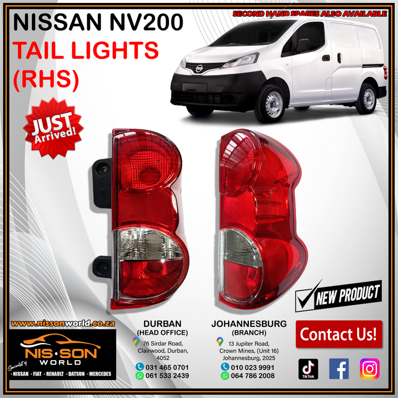 NISSAN NV200 TAIL LIGHTS (RHS)
