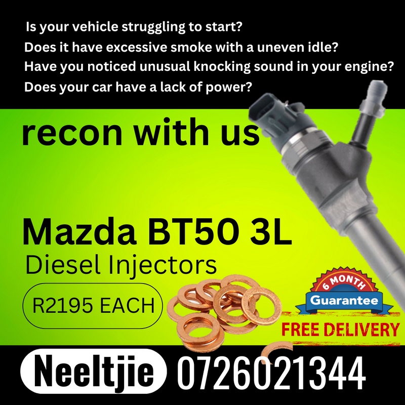 Mazda BT50 3L diesel injectors for sale