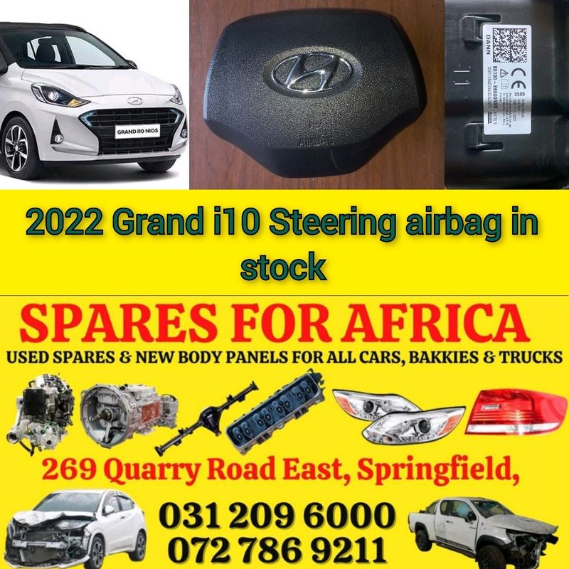 2022 Hyundai Grand I10 steering airbags in stock.SPARES FOR AFRICA. COUNTRYWIDE DELIVERIES Arranged.