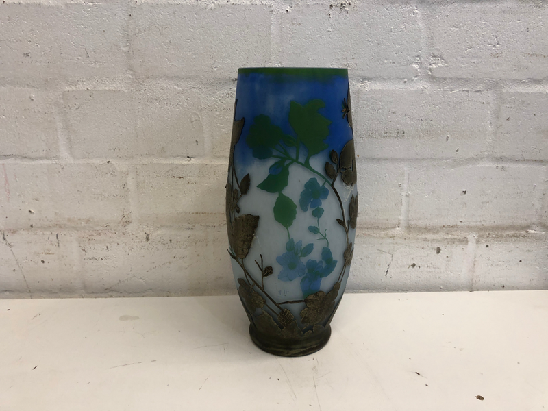 Blue Floral Vase-
