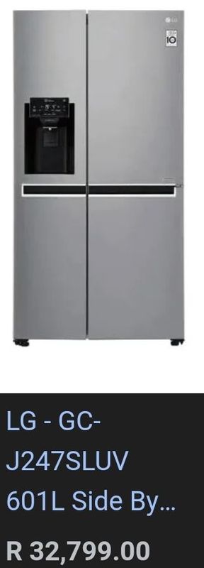 LG 601l Silver Side by Side Refrigerator