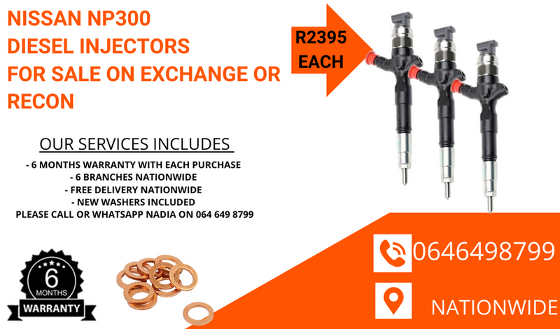 Nissan NP300 diesel injectors for sale on exchange - we well on exchange or recon.