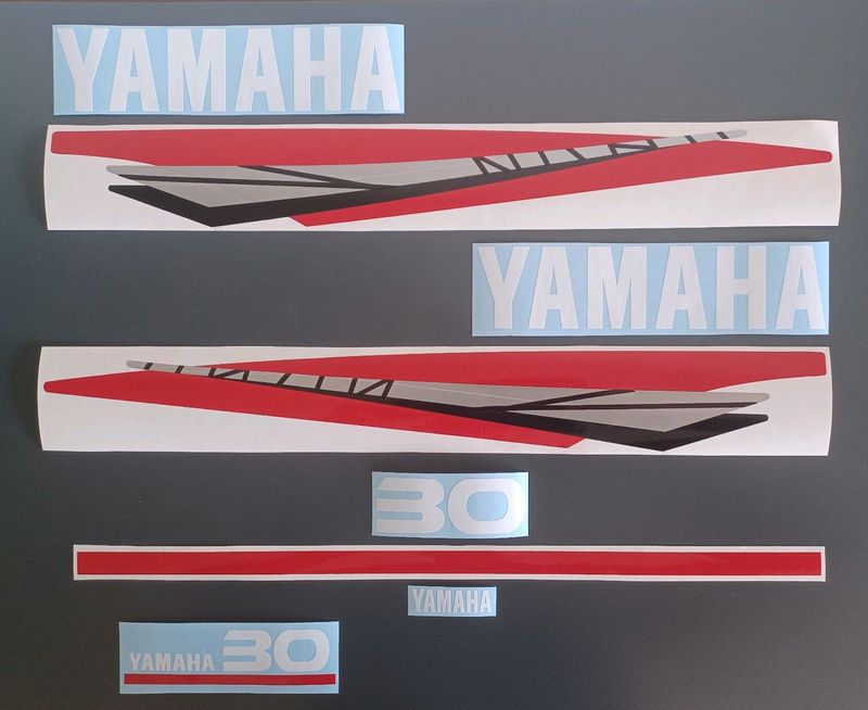 Yamaha 30 two stroke outboard cowl stickers decals