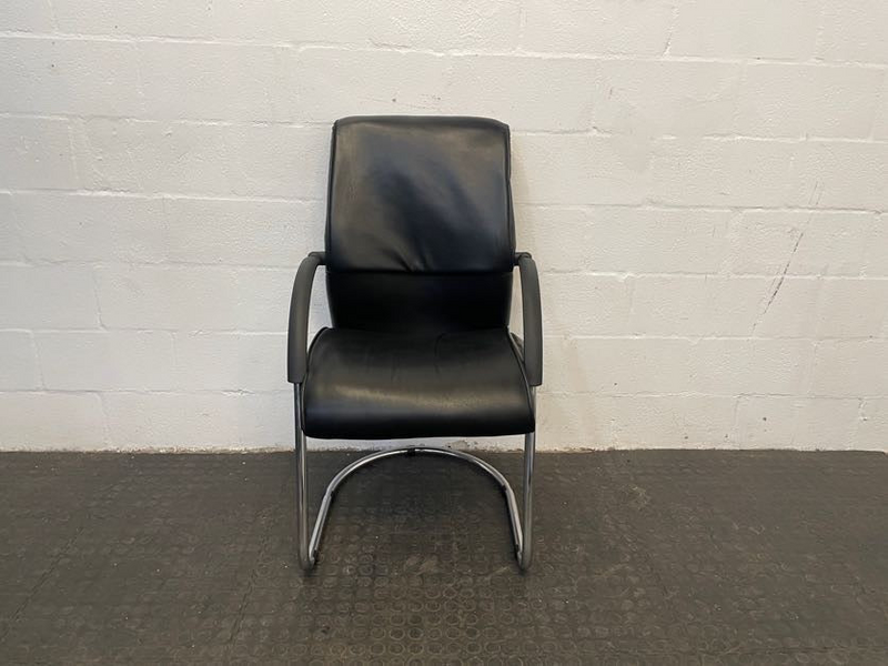 Black Leather Visitors Chair -