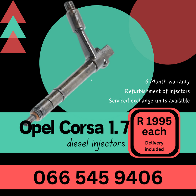 Opel Corsa 1.7 diesel injectors for sale on exchange with 6 month warranty