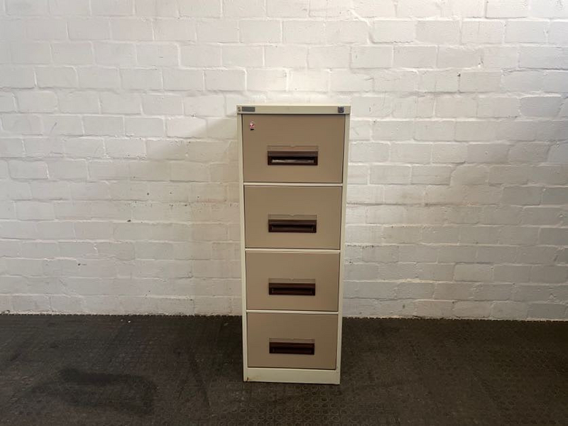 Beige 4 Drawer Metal  Filing Cabinet (Slight Damage &amp; Rusted)- A45845