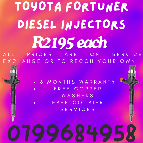 TOYOTA FORTUNER DIESEL INJECTORS/ WE RECON AND SELL ON EXCHANGE