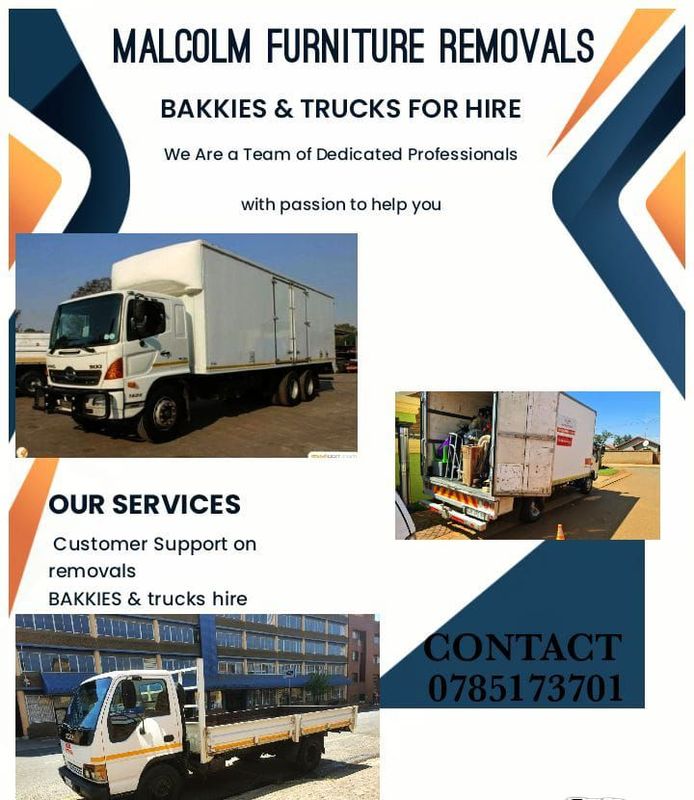 Malcolm furniture removals bakkies and trucks for hire