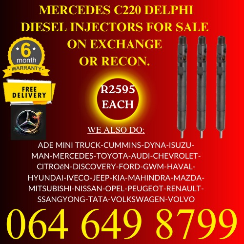 Mercedes C220 Delphi diesel injectors for sale