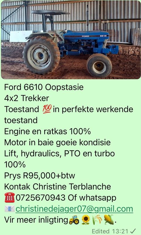 Ford 6610 Oopstasie 4x2 Trekker