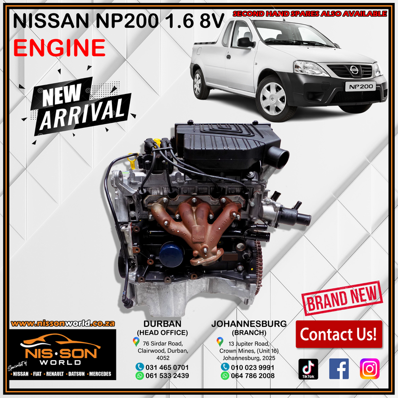 NISSAN NP200 1.6 8V NEW ENGINE