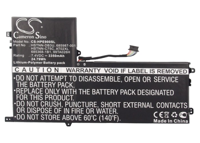 Tablet Battery CS-HPE900SL for HP AT02025XL etc.