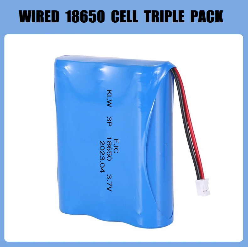 Rechargeable 18650 Battery Triple Pack 3.7V 3P-Cells. Light Duty Applications. Brand New Products.