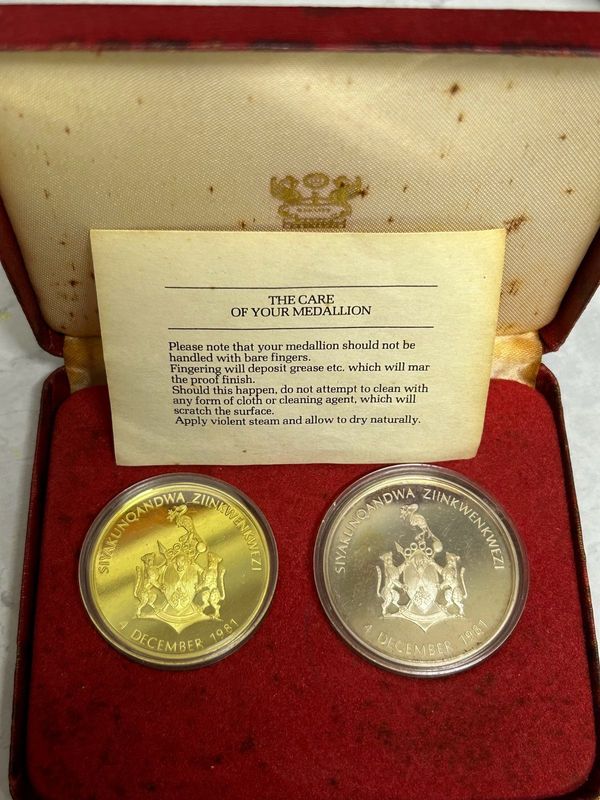 Ciskei Independence Silver and Gold Medallions