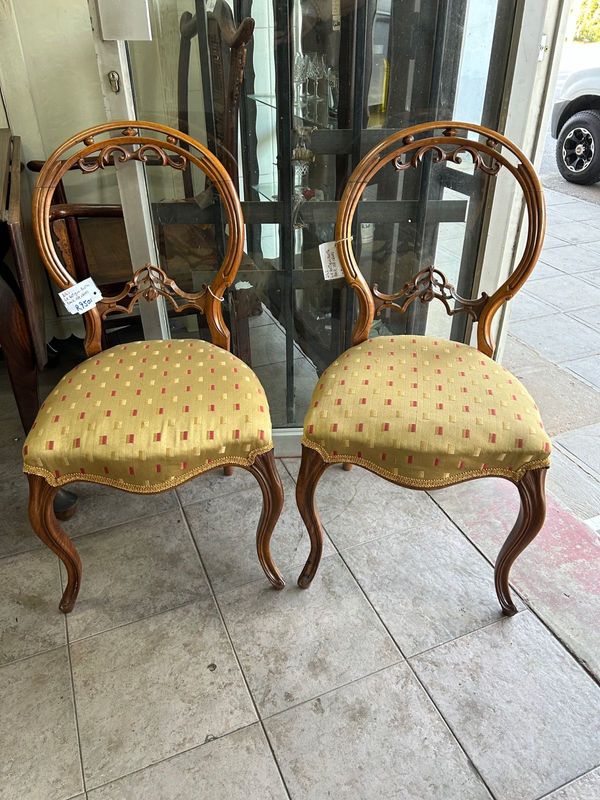 Pair of bustle back dining chairs both for R1900