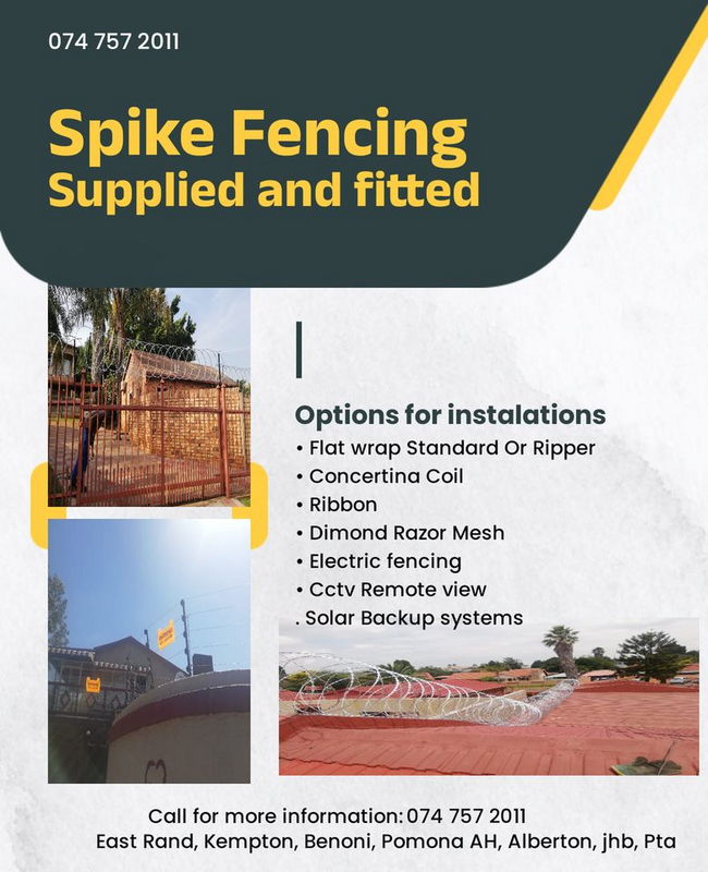 Spike Fencing / Razor wire supply and fitted  Electric fencing  / cctv