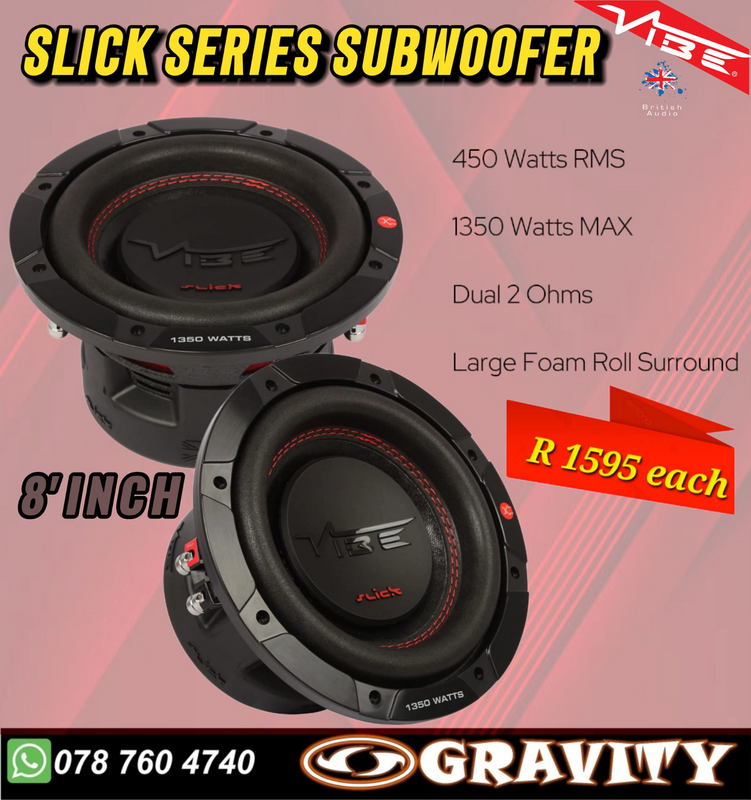 Vibe Audio - Slick Series - 8&#34; DVC Subwoofer - 450w RMS - Gravity Audio Durban