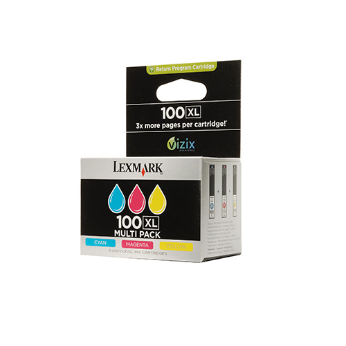 50% OFF!!! Lexmark 3-pack 100XL Colour CMY High Yield Ink Cartridges. BRAND NEW SEALED PACKS.NOT NEG