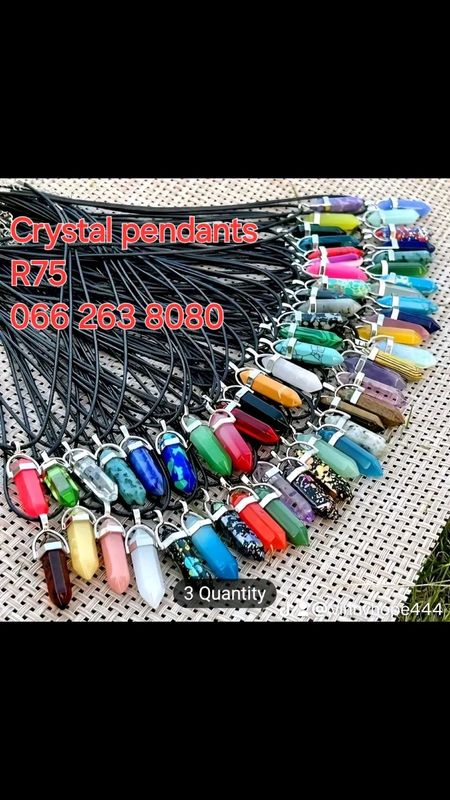 Chrystal pendants that hang. around ur neck
