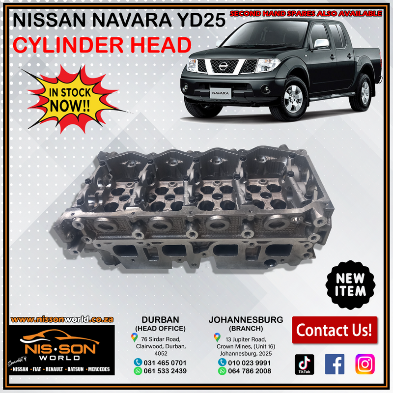 NISSAN NAVARA YD25 CYLINDER HEAD