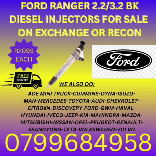 FORD RANGER 2.2/3.2 BK DIESEL INJECTORS/ WE RECON AND SELL ON EXCHANGE