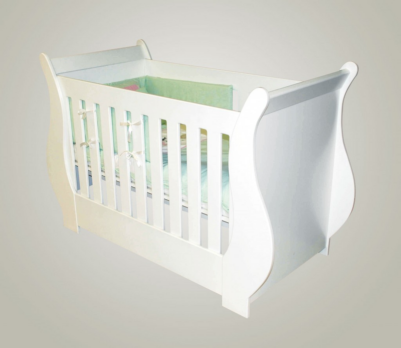 Dark brown sleigh cot