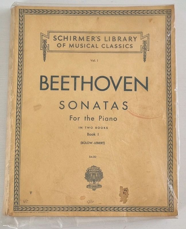 Beethoven Sonatas classic piano music book for sale: