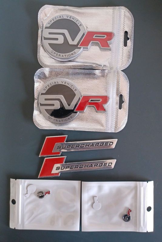SVR Range Rover badges emblems decals stickers