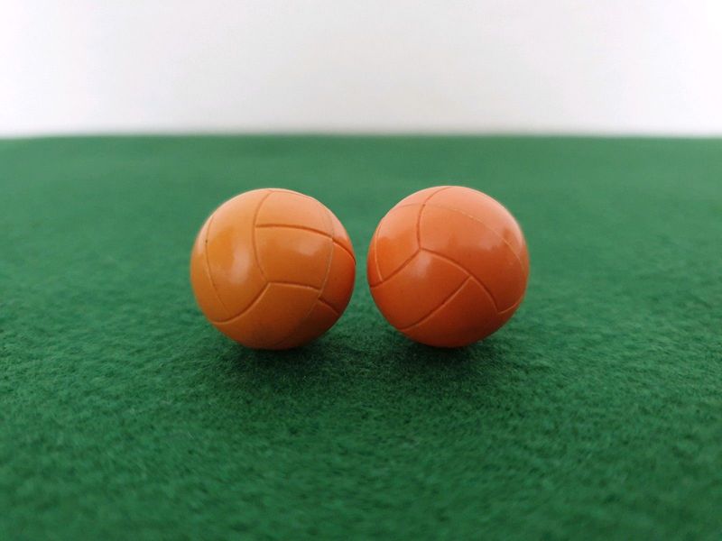 Subbuteo 2 Rare Amber Coloured 18mm Balls