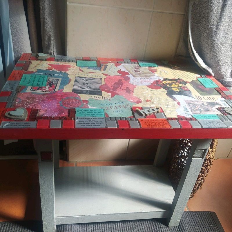 Small decopaged multi functional table