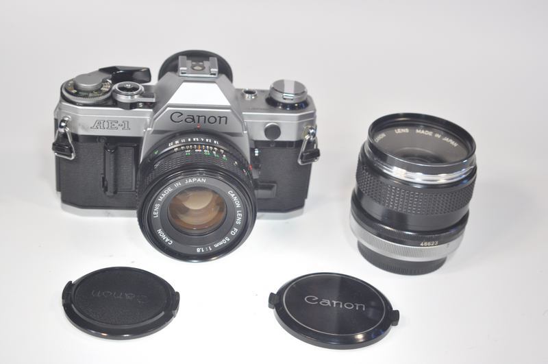 Canon AE-1 film camera with a 50mm Canon lens