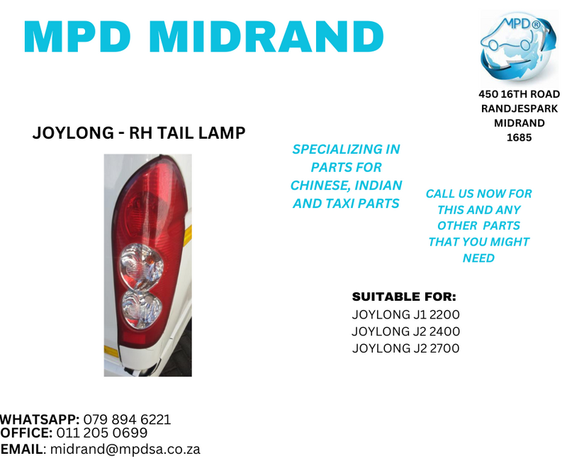 Joylong - RH Tail Lamp