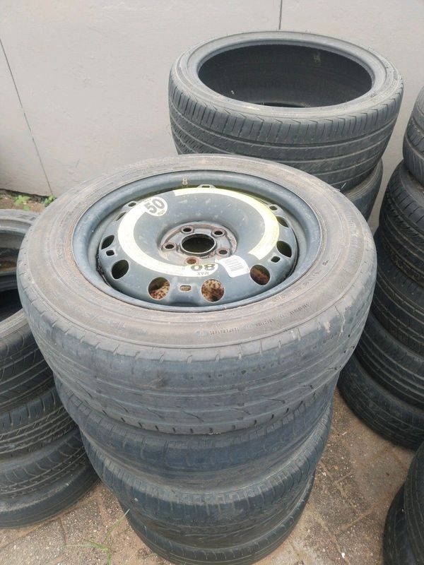 15inch vw steel rim with tyre 5x1oo.polo, jetta and g4